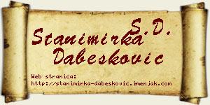 Stanimirka Dabesković vizit kartica